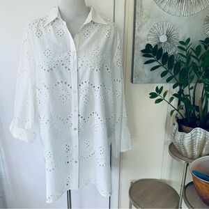 Adiva White Eyelet Blouse